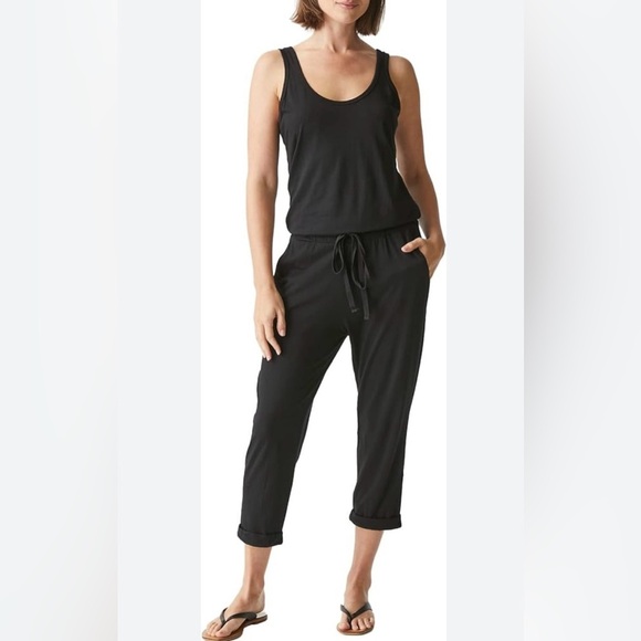 Michael Stars Women's Theo Tank Jumpsuit with Pockets, Solid Black, Size 2x - Picture 1 of 13